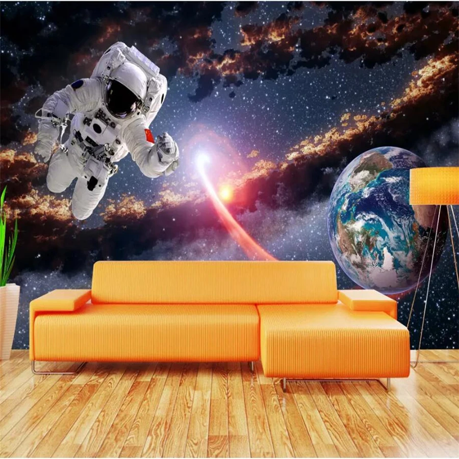 3d фотообои с космонавтом земной планетой Солнечной системой|Обои| |