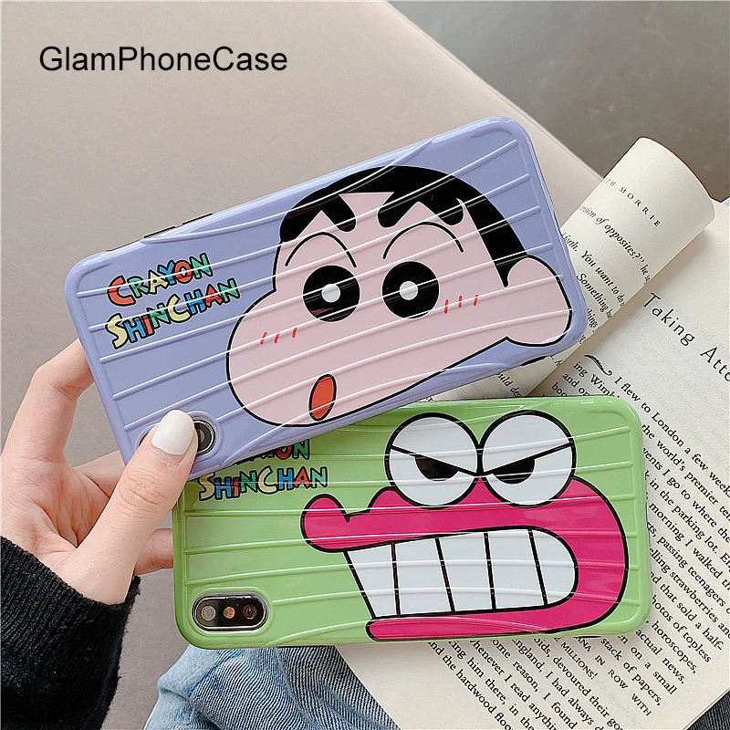 GlamPhoneCase Cartoon Croco Crayon Shinchan Phone Case For iPhone X XS Max XR Soft Silicone Cover 7 8 6 6s Plus |
