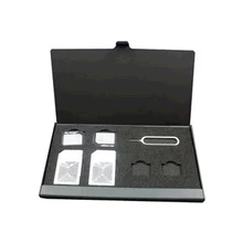 21 в 1 алюминий SIM Micro Pin SIM карты нано коробка для хранения карт памяти Чехол подставка Черный