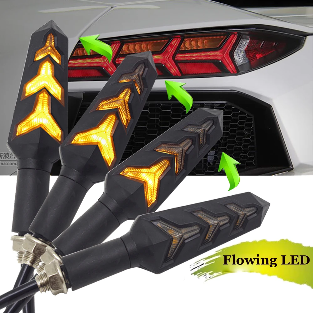 

Universal Flowing motorcycle turn signal Lights led Blinkers flicker FOR suzuki GSXR600 GSXR750 GSXR1000 GSX650F GSX1400 GSF650