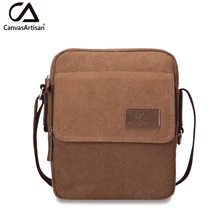 Canvasartisan Top quality canvas men messenger bag male business leisure travel style solid color unisex crossbody shoulder bags
