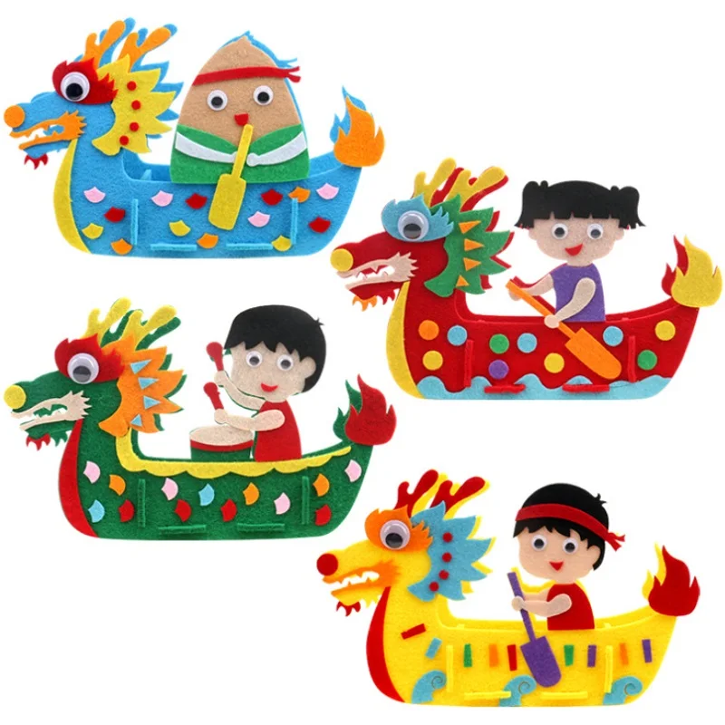 DIY Дети ручной дракон Лодка 3D модель дети ручной лодка Гоночные Игрушки Дети Нетканая одежда Дошкольное искусство обучающая игрушка