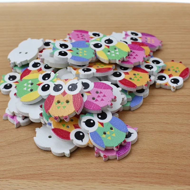 50pc-Owl-Shaped-Wooden-Buttons-Mixed-Color-2-Holes-Sewing-Crafting-Scrapbooking-Flatback-Buttons-For-Women (2)