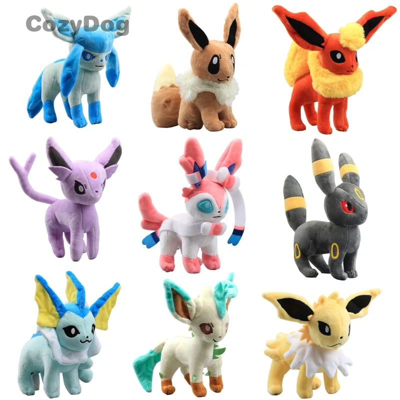 Эволюция Eevee Umbreon зеркаon сильвеон плюшевая игрушка кукла 9 стоячий стиль мягкие
