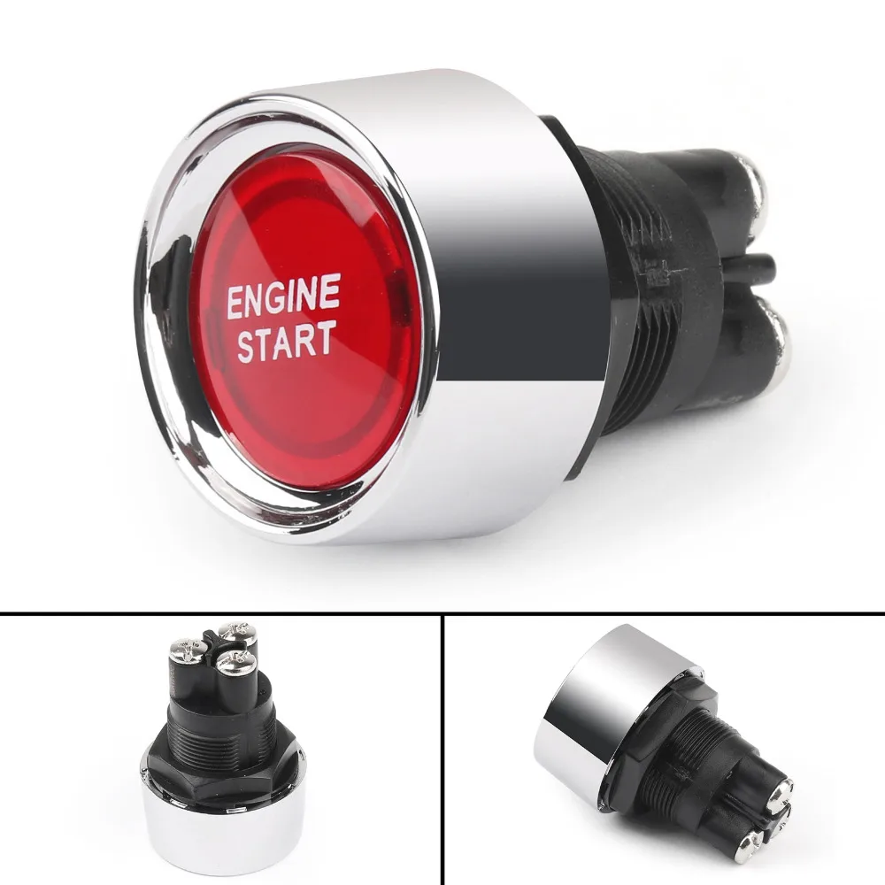 

Areyourshop Button Switch SCI 12V Car LED Engine Start Push Button Switch 22mm Universal Red 1/4PCS Wholesale Switches