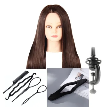 

CAMMITEVER Brown Hair HairMannequin Head With Tools Hairdressing Doll Cosmetology Mannequin Heads Women Hairdresser