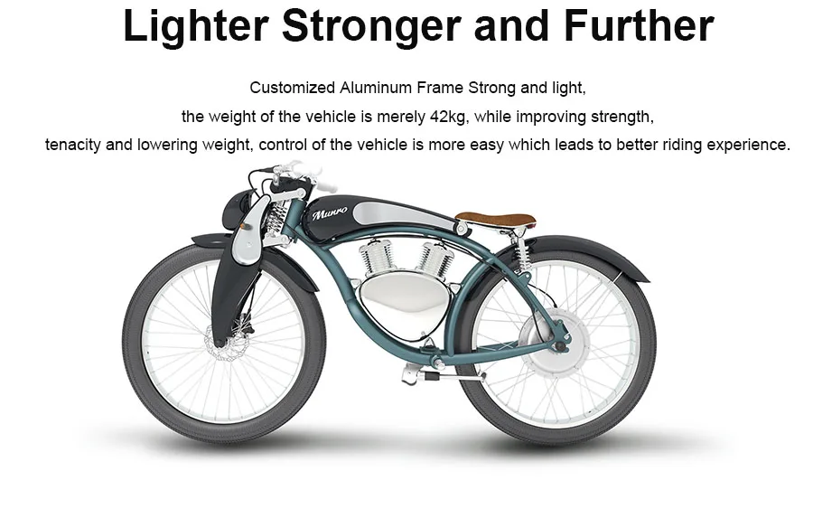 Best Munro2.0 luxury Electric Motorcycle 26inch electric bicycle 48V lithium battery smart super E-motor 50km Maximum battery life 7