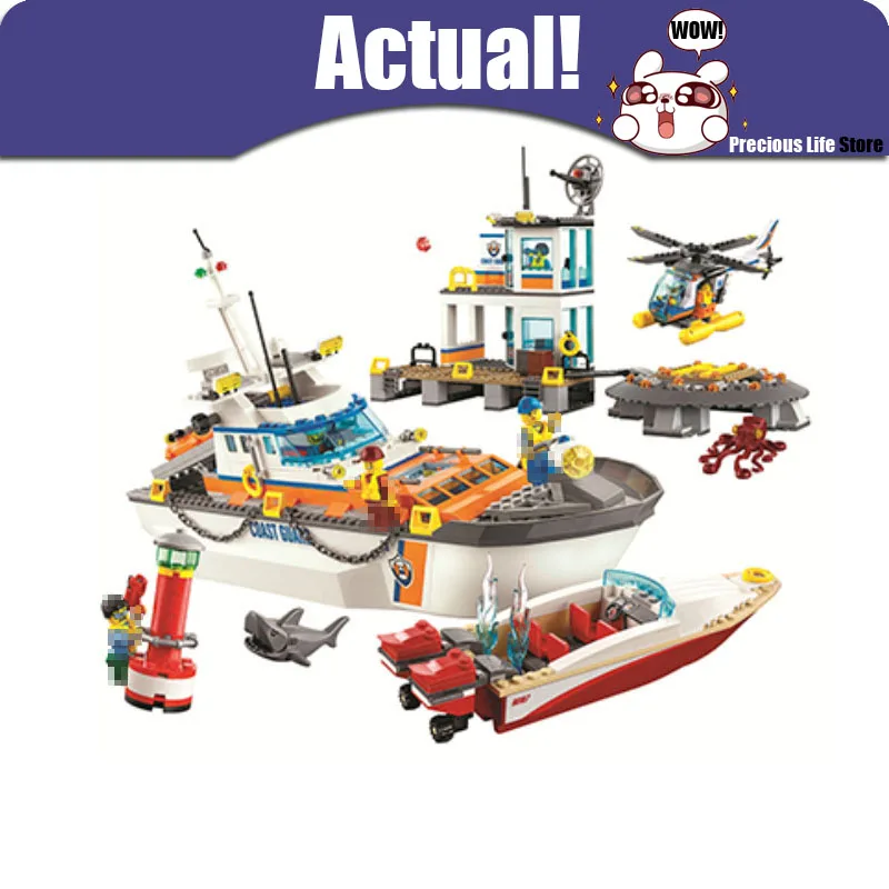 

Bela 10755 844Pcs City Series Police Coast Guard Headquarters Base Building Blocks Bricks Toys for children gift legoINGly 60167