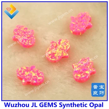 

(5pcs/lot ) synthetic opal hamsa/hand cut OP42 Pink Color lab created opals wholesale price