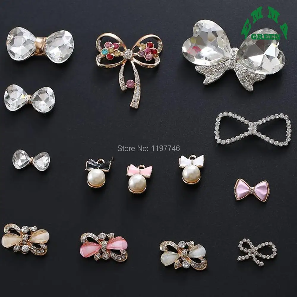 Crystal Bow Classical Silver Gold Base Rhinestone Bow Knot Bowtie Hair