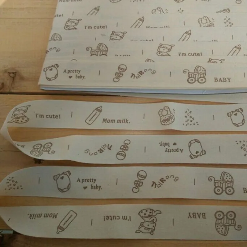

2.5 cm * 1 yard Cotton cloth woven label print cute baby packing ribbon handicraft sewing accessories