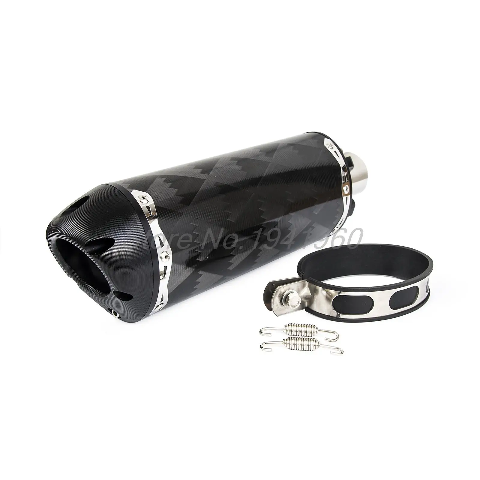 Oval Diamond Carbon Fiber Muffler Exhaust System For Street Sport