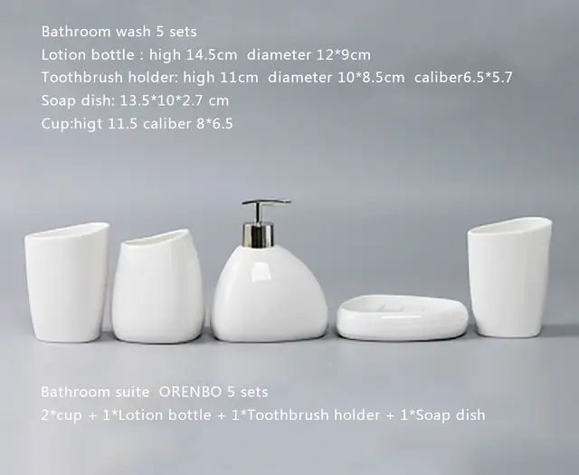 Online Shop Orenbo Simple Dumb White Ceramic Bathroom Accessories
