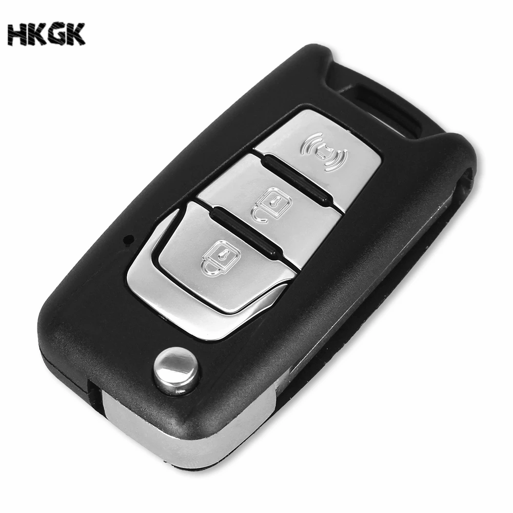 KEYYOU-Flip-Remote-Key-Shell-Switchblade-For-Ssangyong-Korando-New-Actyon-C200-2016-2017-3-Button