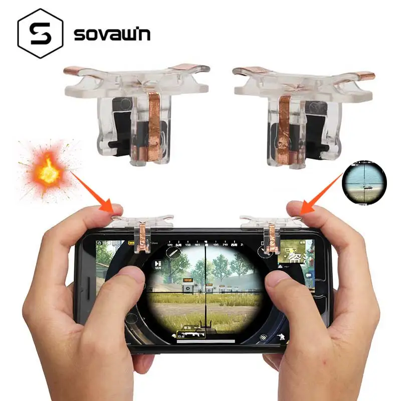 Goedkoop T10 Transparante Game Android PUBG Smartphone Mobiele Controller antislip Button Gamepad L1R1 Sleutel Joystick voor iphone
