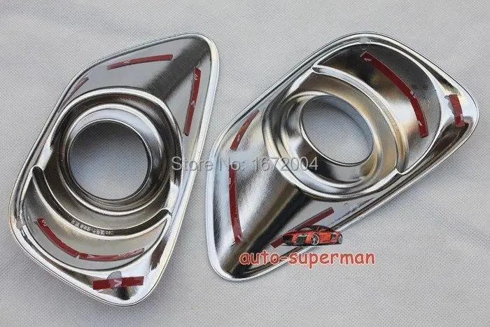 2 Chrome FRONT Fog Lamp Covers Lower Lights For 2011 2012 2013 JEEP Compass USA