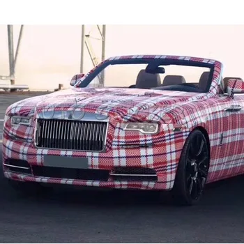 

1.52M Width Classic Red White Blue Nylon Bag Style Camouflage Vinyl PVC Camo Car Sticker Wrap Film Car Decal For Auto Motorcycle