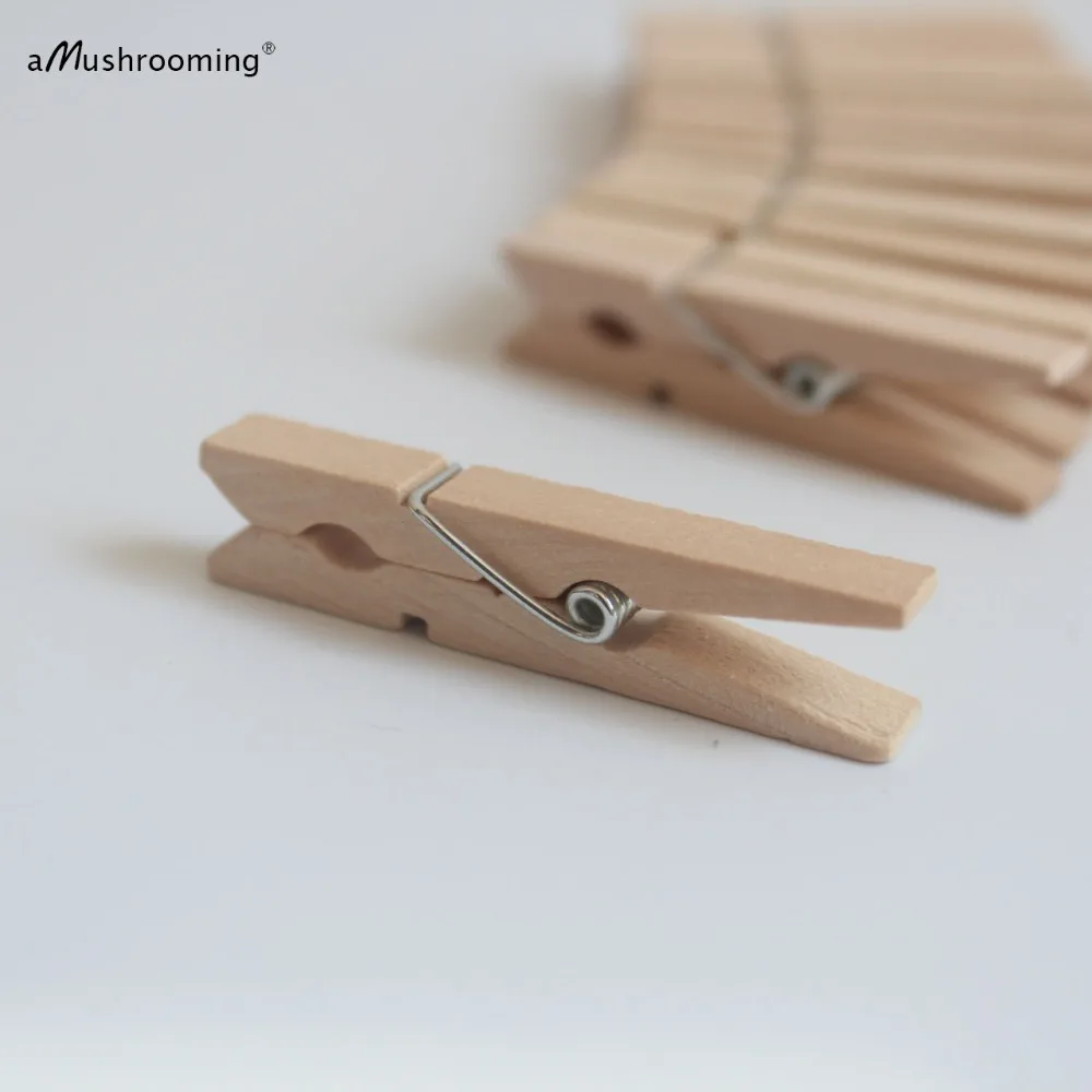 (700 Pcs/lot) Wooden Peg 48mm 2 Inch Birchwood Clothes Pegs Clothespins