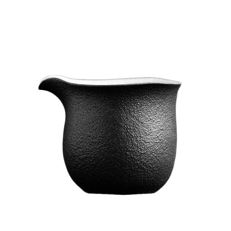 210ml Vintage Black Zen Ceramic Kung Fu Tea Set Fair Cup Japanese Style Ceremony Accessories Coarse Pottery Mug Home Decor | Дом и сад