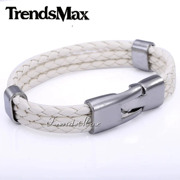 Trendsmax женский мужской кожаный браслет 2018 ювелирные изделия 3 нити веревочная