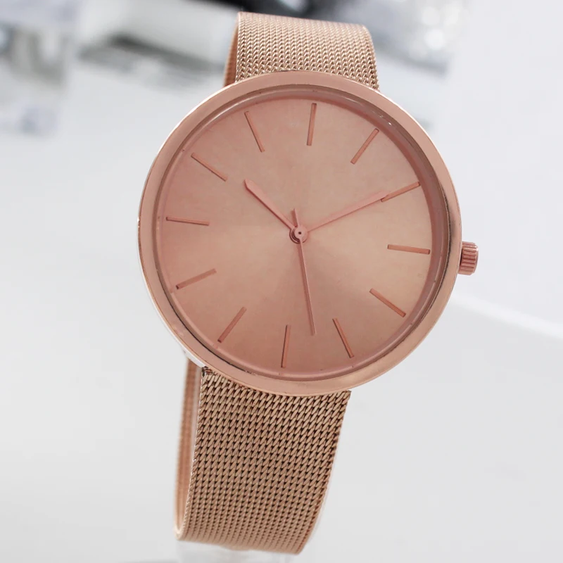 часы мода марка женщины платье часы Простой металлический ремешок кварцевые часы 3 цвета, круглые браслеты наручные часы любовника леди