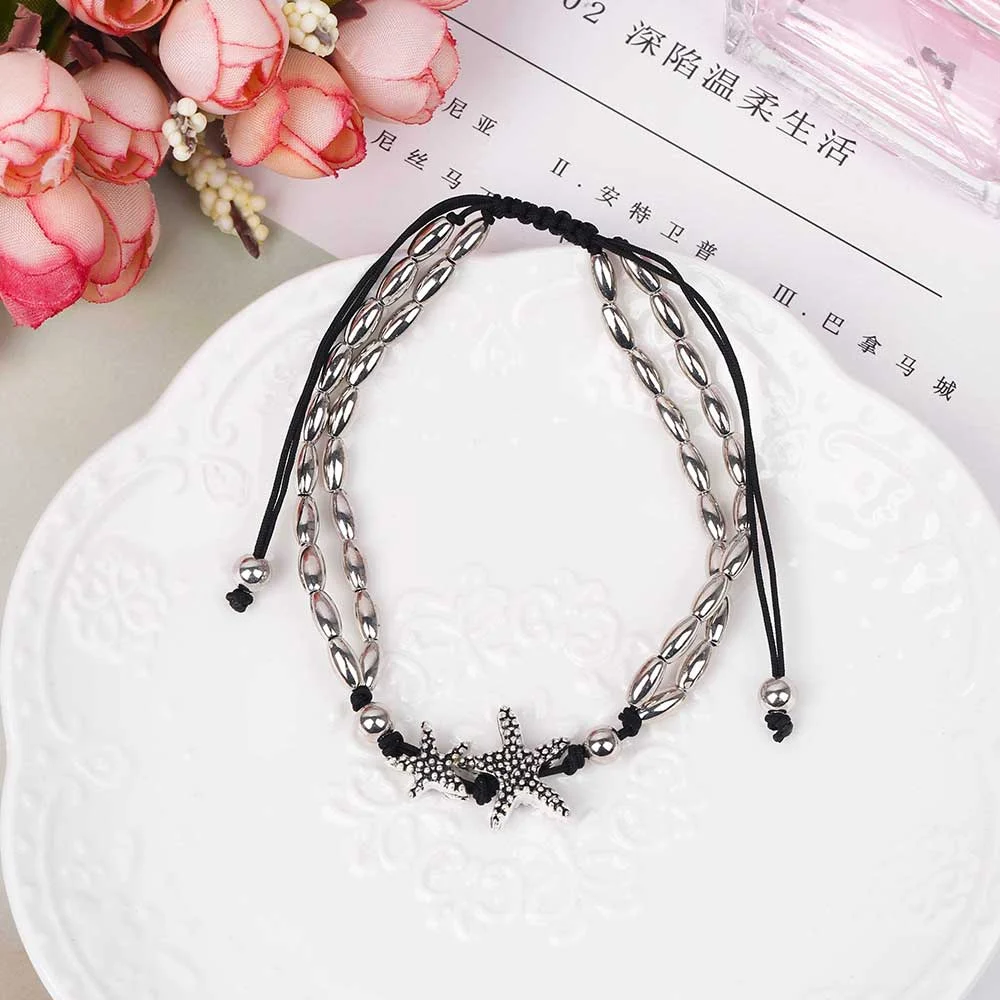 Vintage Bracelet Foot Jewelry Handmade Beads Chain Anklets For Women Ankle Leg Charm Rune Starfish Bracelet