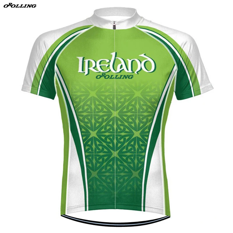 New Green 2018 IRELAND Team Cycling Jersey Customized Road Mountain