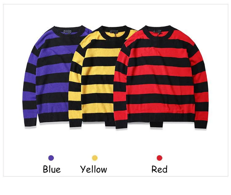 Aolamegs Sweater Men Patchwork Striped Hit Color Cardigan Mens Pullover High Street Sweaters Fashion Knitted Male Sweater Autumn (3)