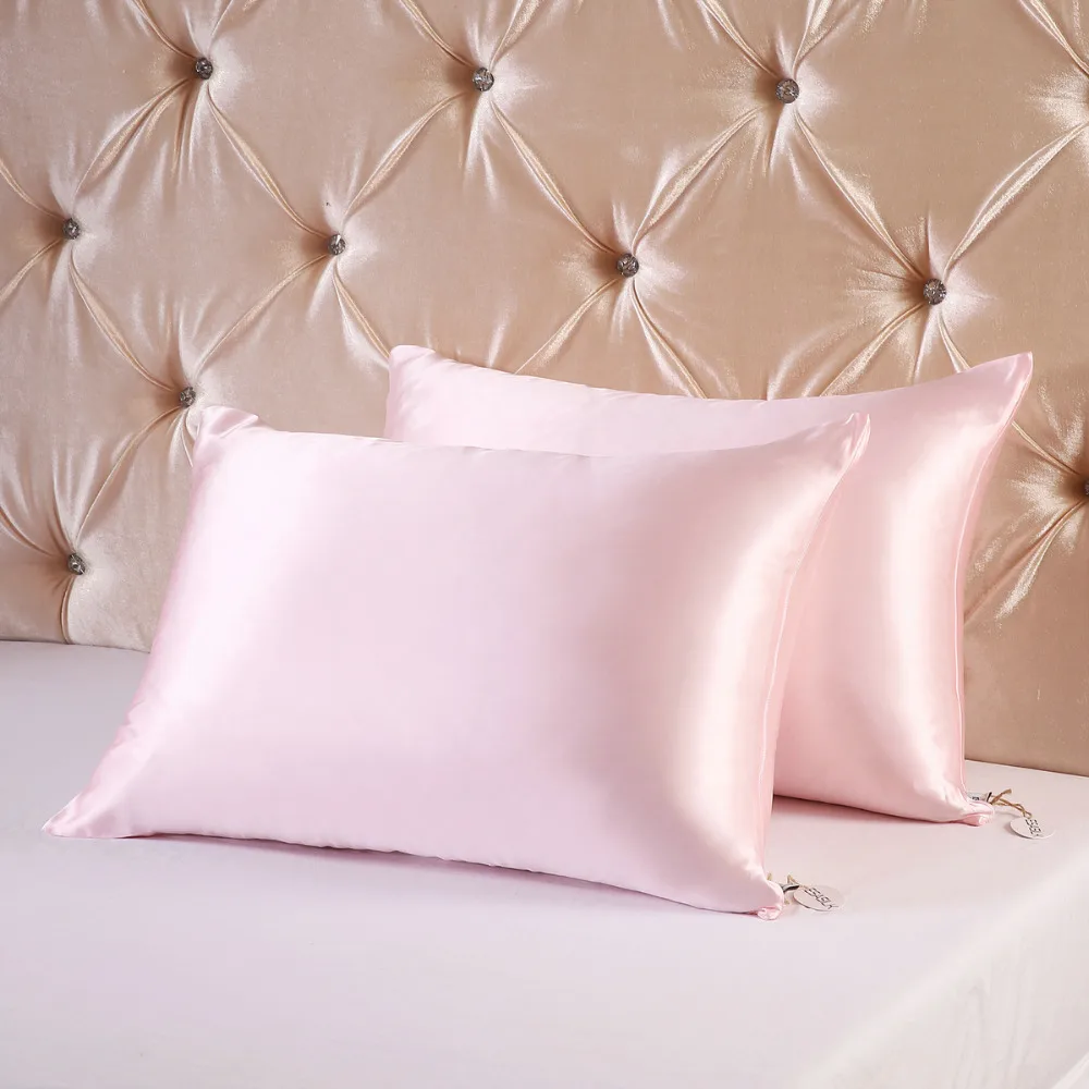 Buy 16m/m Hide Zipper style Double Face Silk Pillowcase Satin Pillow Cover 100