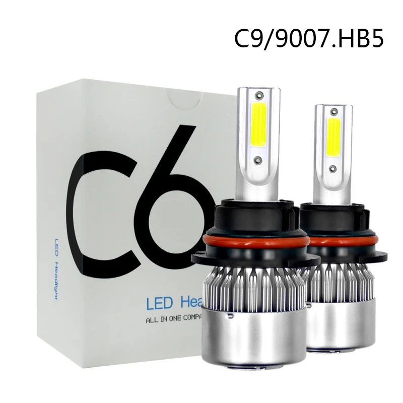 2 шт. C9 9007 HB5 72W фары для 7600LM/Пара Авто автомобильная светодиодная лампа