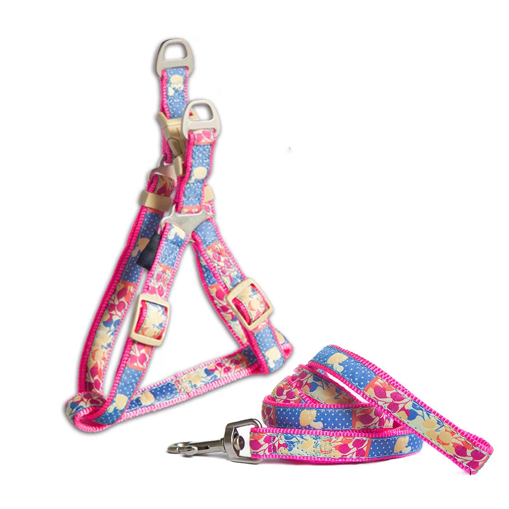 Harness And Leads Set Nylon Pet Dog Harness Multicolor Dogs Collars