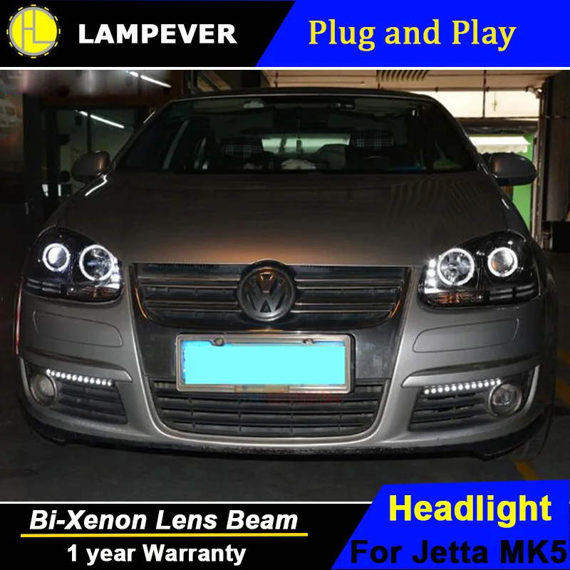 Lampever Стайлинг для VW Jetta фары 2006-2010 Jetta Mk5 светодиодный налобный фонарь светодиодный DRL Биксеноновые линзы Высокий Низкий луч парковка