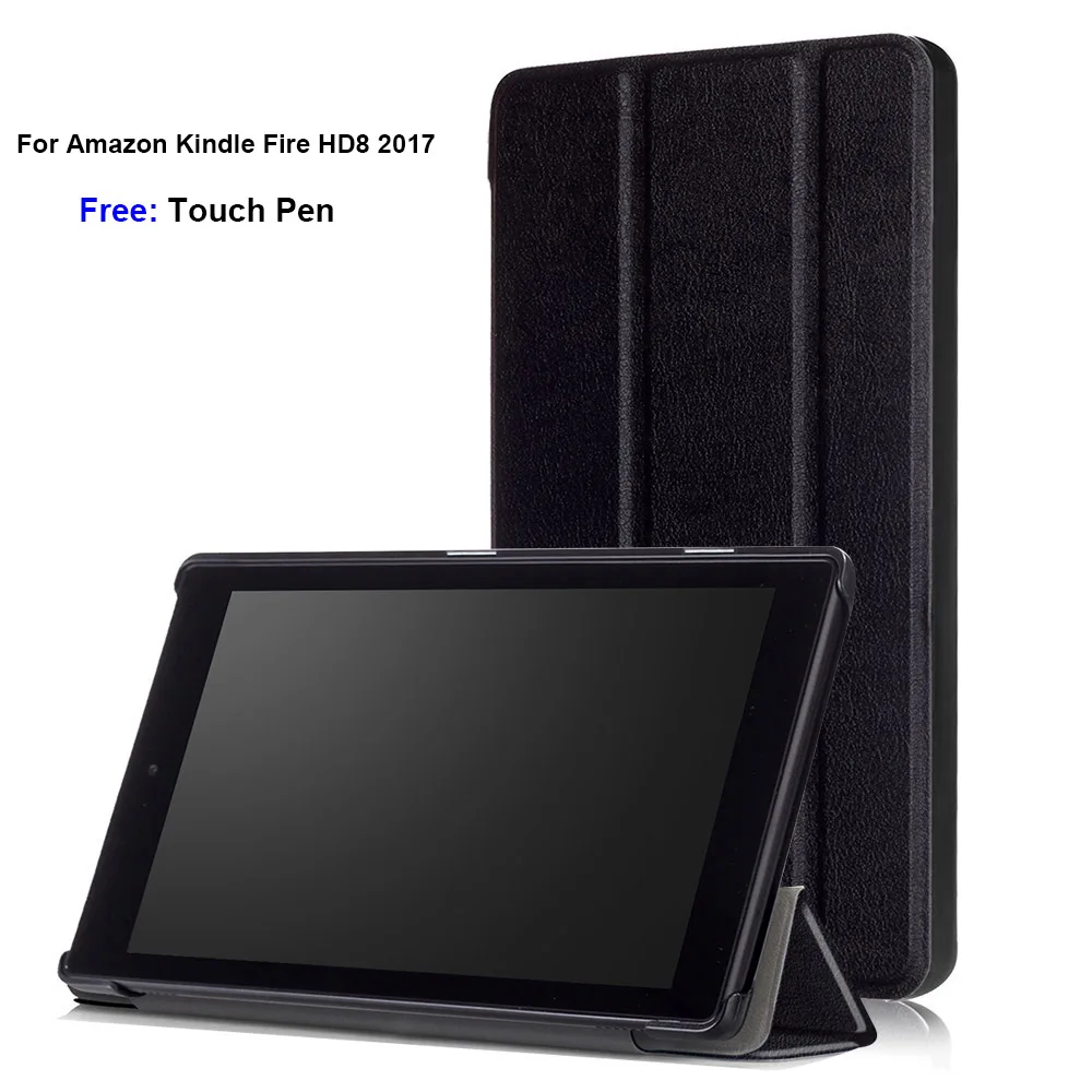 Tablet Case for Amazon Kindle Fire HD8 2017 Ultri-thin PU Leather Smart 8inch Funda Case+Touch Pen | Компьютеры и офис