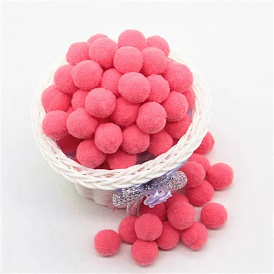 10/15/20/25 мм Мини пышная Нижняя Pom Poms помпонами ручной работы для детей игрушки свадебный Декор Сделай Сам швейного Ремесла поставок 100 шт - Цвет: 06watermelon red