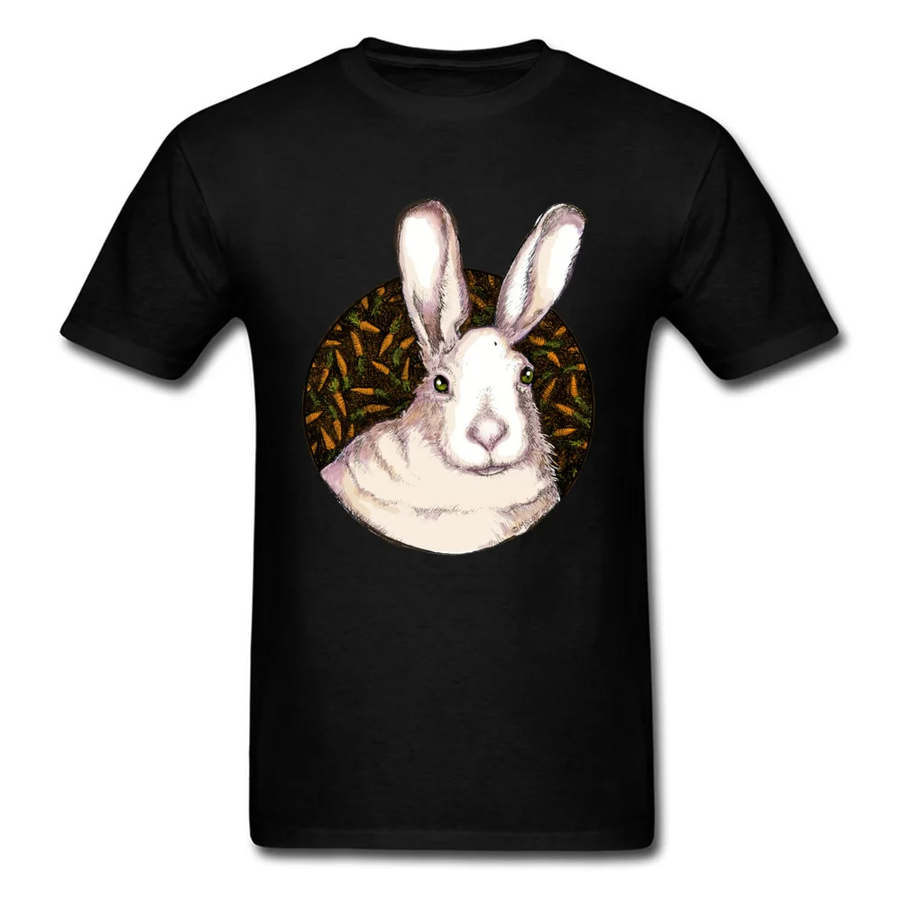 Cool Crewneck T-shirts Summer Fall Tops T Shirt Short Sleeve Faddish Cotton Normal T-Shirt Slim Fit Men Free Shipping Bunny and the Flying Carrots in TechniColor black
