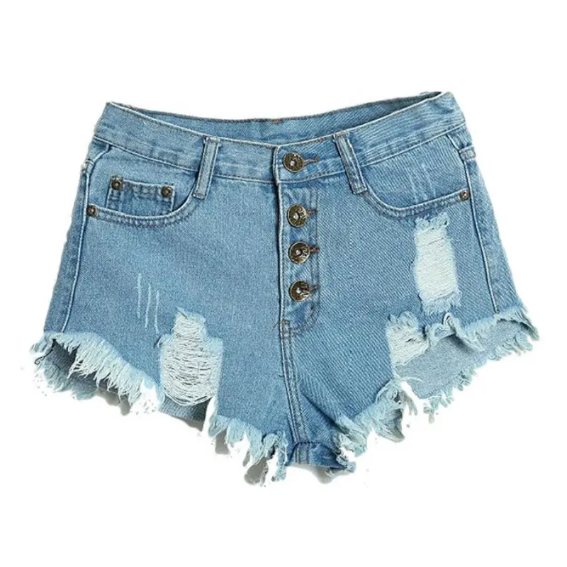 

Summer Sexy Women's Irregular High Waisted Shorts Fashion Slim Fit Denim Jeans Shorts S4