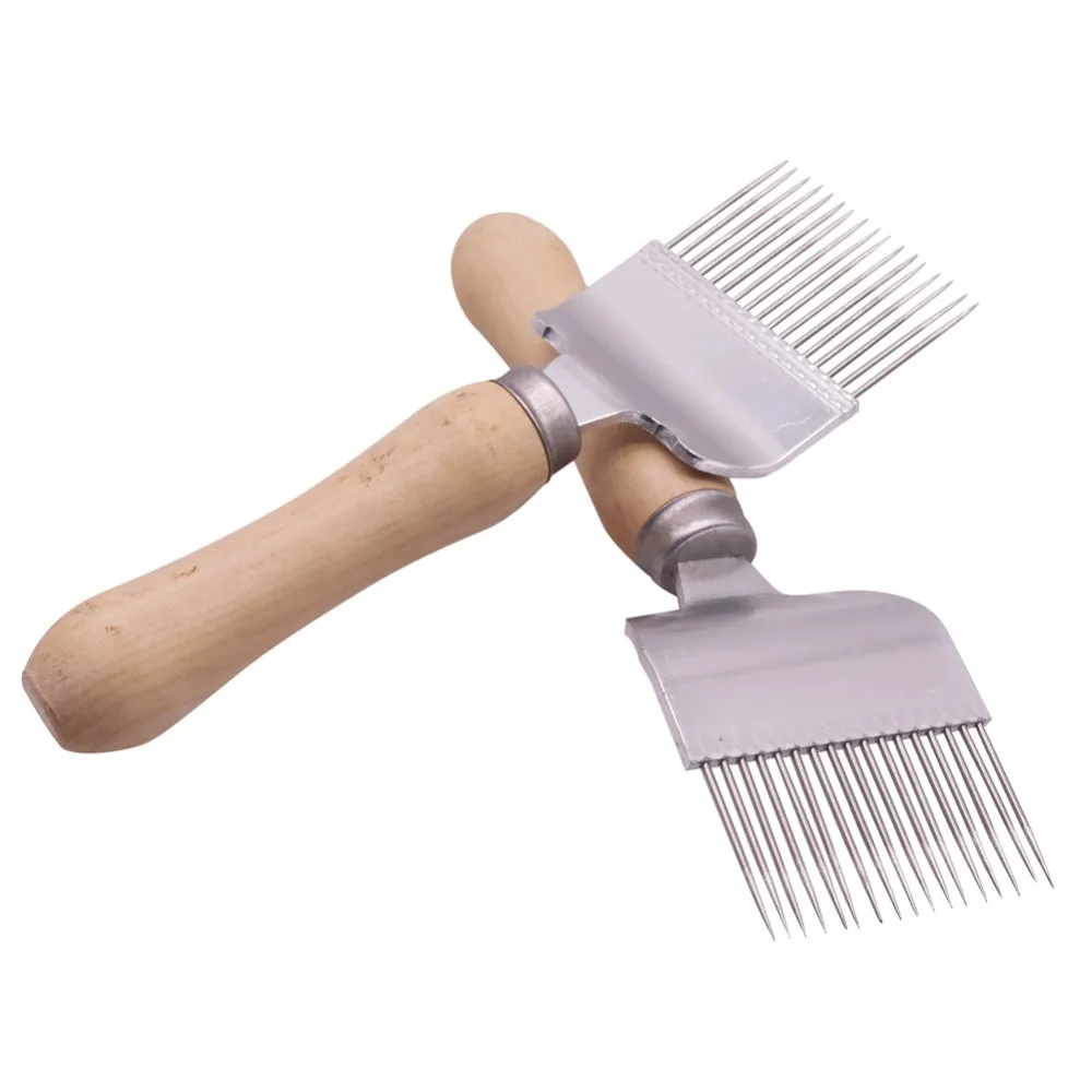 

1 pcs Wooden Handle Comb Honey Pin Needle Honey Knife Cut Honey Knife Beekeeper Uncapping Forks 17 Root Honey Fork Durable