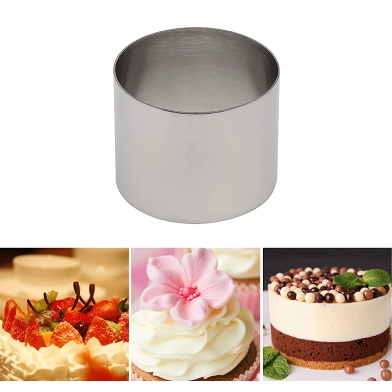 

Stainless Steel Circular Mousse Cake Ring Adjustable Mousse Cookie Mould Small Pastry Decoration Mold Kitchen Essential Bakeware