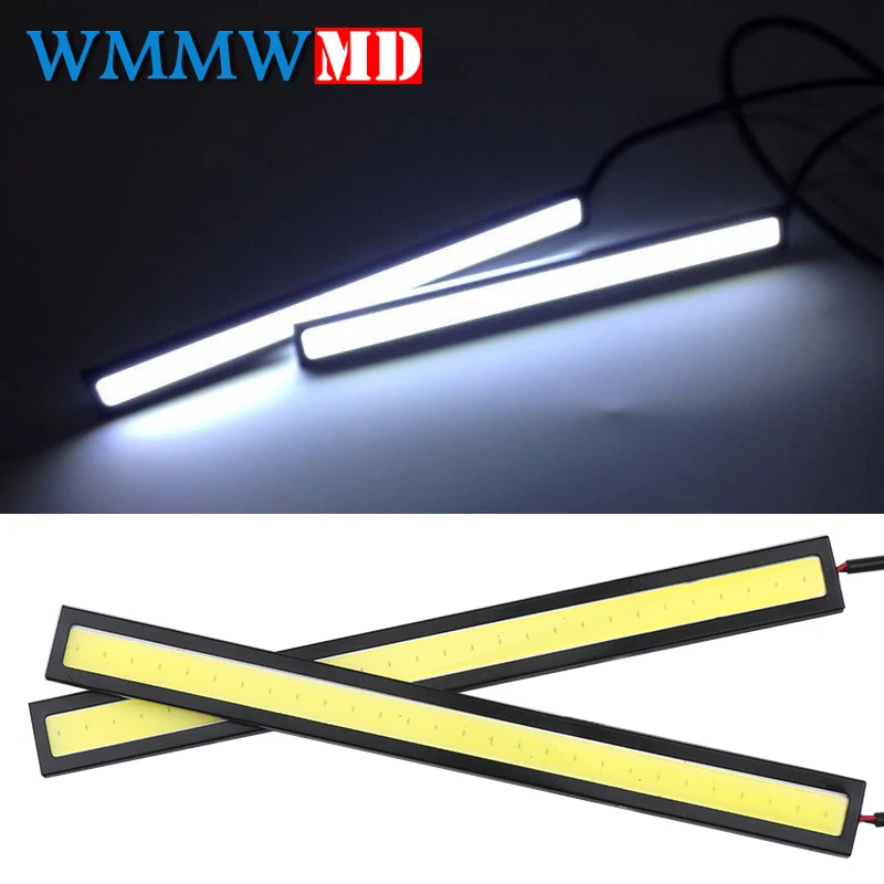 

1Pcs 17cm COB LED DRL Driving Daytime Running Lights Strip 12V COB LED DRL Bar Aluminum Stripes Panel Car Working Lights