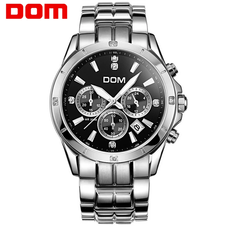 

Dom multifunctional mens watches luminous steel sheet timep waterproof sports casual male watch