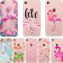 ciciber Phone Cases Summer Flamingos Love Soft Silicone Clear Case Cover for Apple IPhone 7 6 6S 8 Plus X 5S SE Coque Fundas