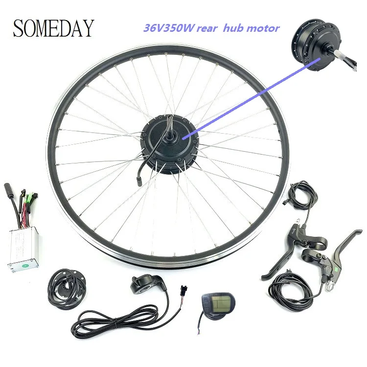 

SOMEDAY Ebike Electric Bicycle Conversion kit 36V350W Rear Rotate Motor wheel hub Motor with KT LCD5 display