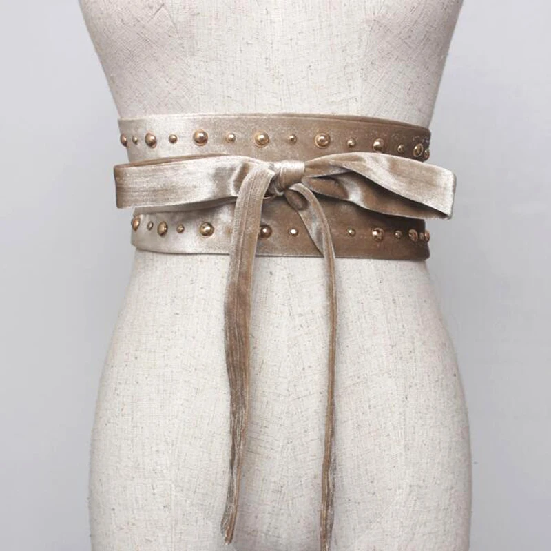Buy 2018 New Trendy Waist Leather Belt Suede Bowknot
