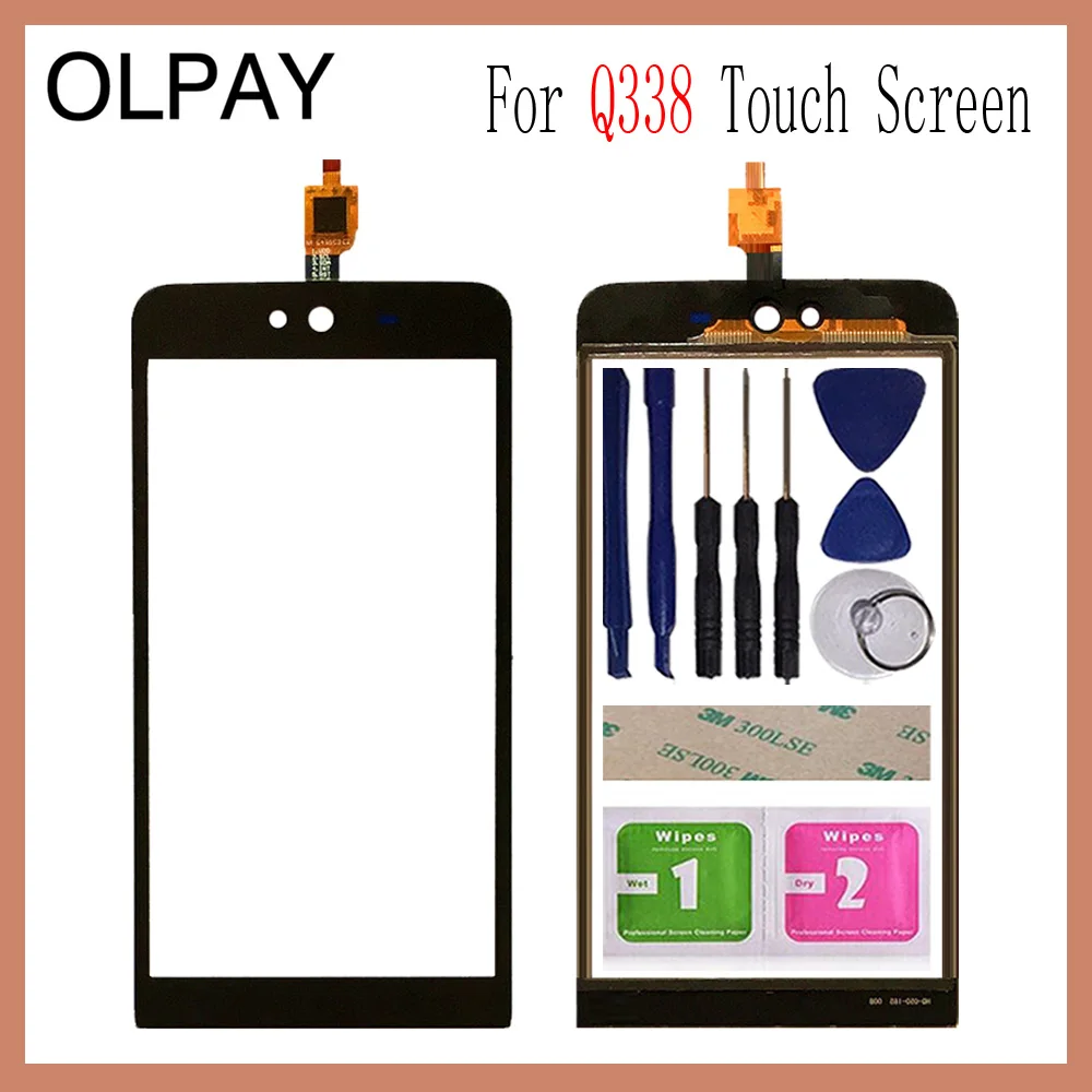 OLPAY 5,0 ''телефон сенсорный экран для Micromax Q338 клякса Q338 сенсорный экран стекло дигитайзер панель объектив сенсор инструменты клей+ салфетки