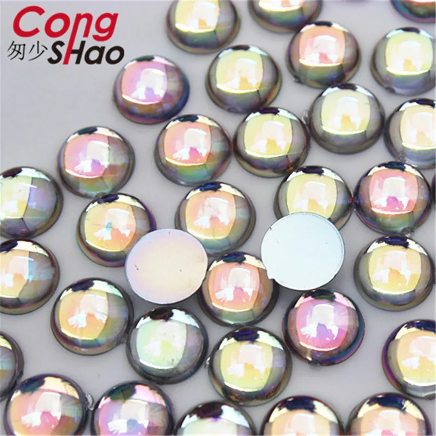 

Cong Shao 8/10/12mm 3 Size Flatback Acrylic Round Rhinestone stones and crystals costume Button DIY Jewellery Accessories CS660