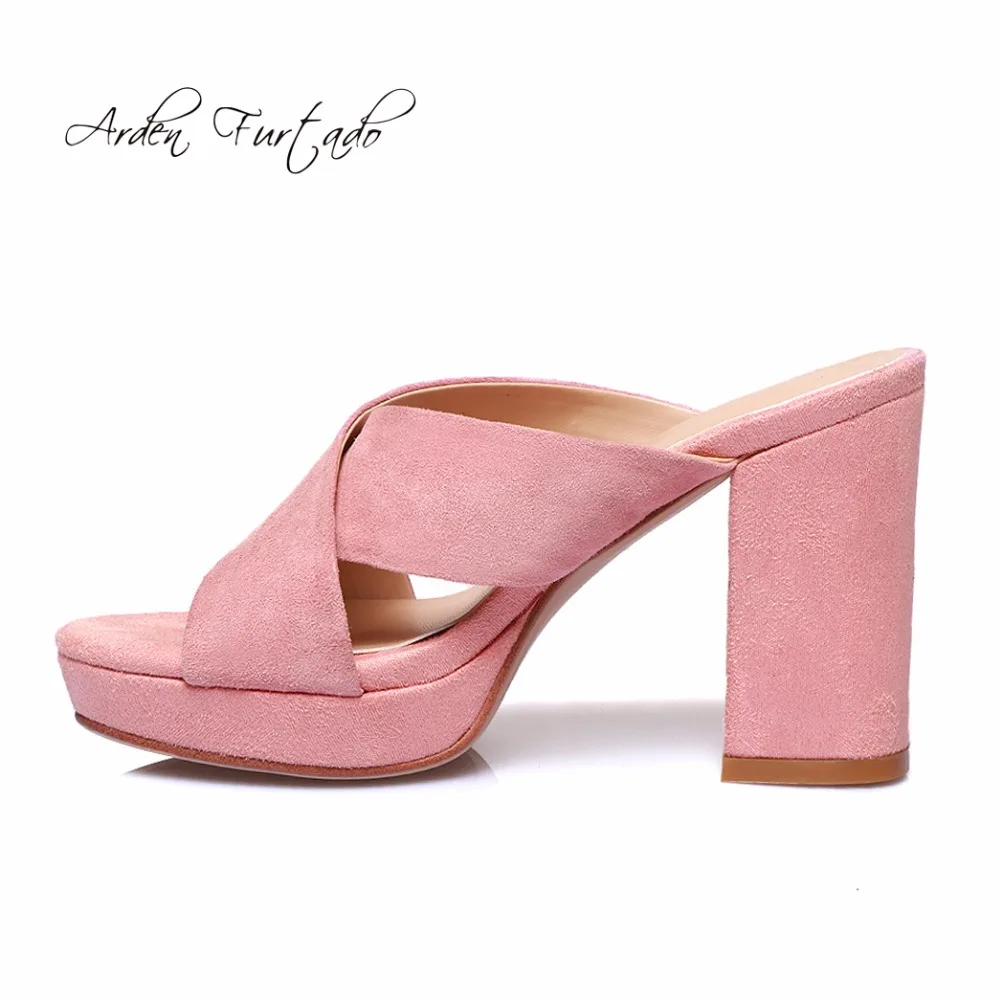 

Arden Furtado 2018 summer fashion pink red black shoes woman platform high heels 10cm slides woman slippers casual shoes ladies