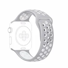 Для наручных часов Apple Watch, версии мягкая замена силиконовый ремешок спортивный браслет ремешок для Apple Watch, версия 1, 2 Спорт Edition серый, белый