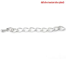 Doreen Box Lovely 50PCs Silver Tone Extended Extension Jewelry Chains /Tail Extender 50×6.5mm(2″x2/8″) (B21290)
