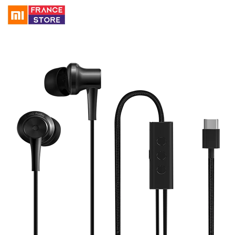 

Original Xiaomi ANC Hybrid Type-C In-Ear Earphones Active Noise Cancelling Mic Line Control for Xiaomi Mi6 MIX Note2 Mi5s Plus