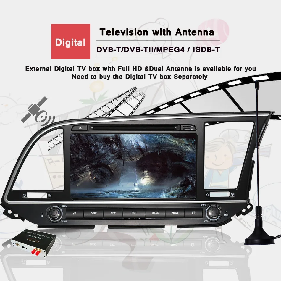 Автомобильный DVD плеер 8 дюймов ядер android 10 0 для Hyundai Elantra Avante md 2016 2017 с Gps навигацией